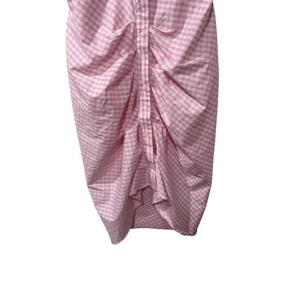 Pink Gingham Sleeveless Button-Down Dress The Shirt Rochelle Behrens Size S NWT - Picture 2 of 6